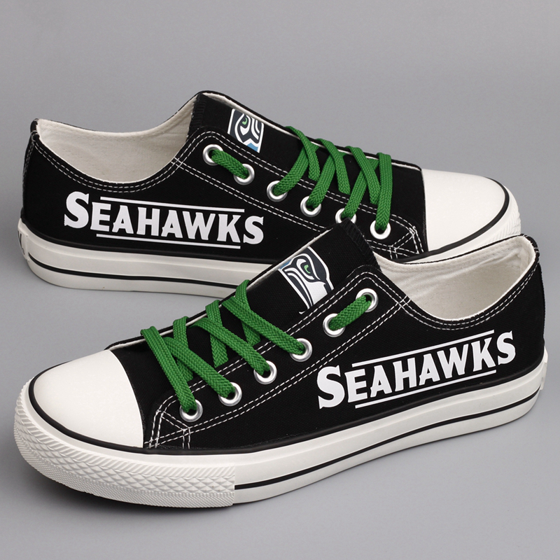 Women's Seattle Seahawks Repeat Print Low Top Sneakers 006